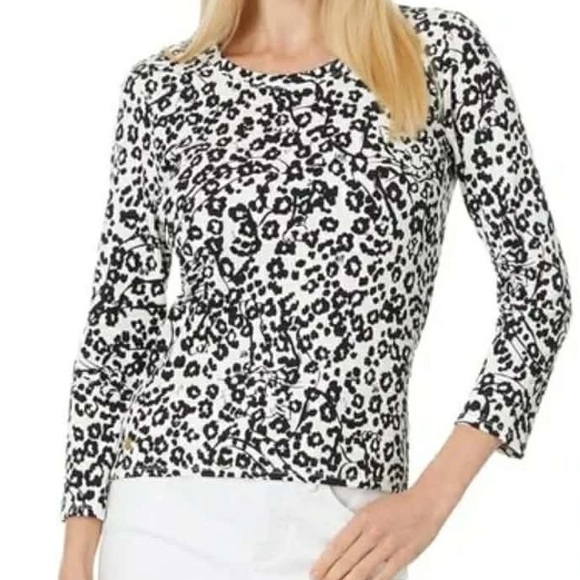 Lilly Pulitzer Tops - Lilly Pulitzer Monochrome Leopard Long Sleeve Top